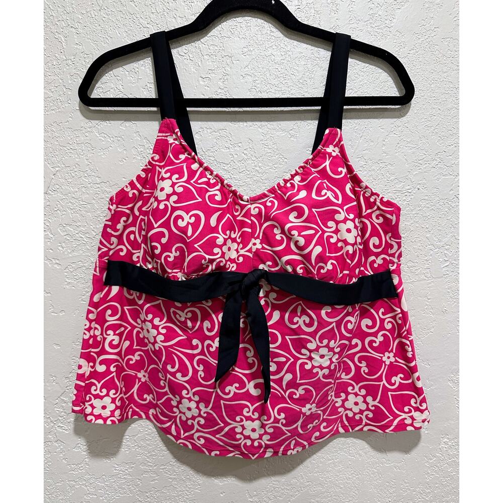 Beach Native Women’s Tankini Top Pink/White/Black Size 18W